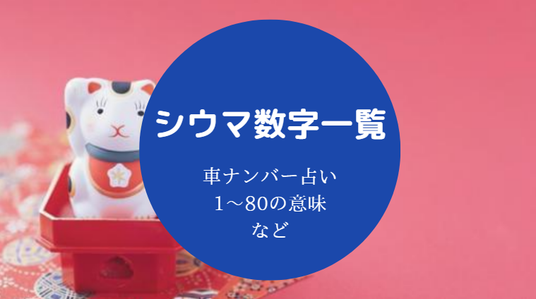 シウマ数字一覧車ナンバー編2021