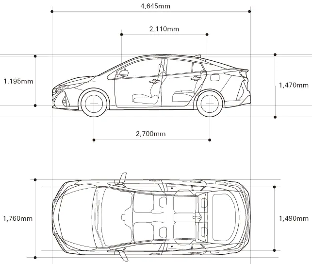 プリウスPHVのサイズ