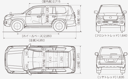 ランクル200のサイズ