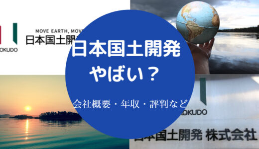 【日本国土開発はやばい？】将来性・年収・評判・マンションなど