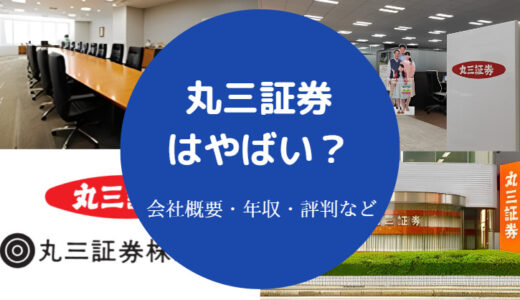 【丸三証券はやばい？】潰れる？将来性・不祥事・評判・やめたい？等