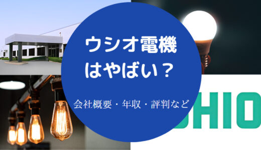 【ウシオ電機はやばい？】将来性は？ホワイト？評判・就職難易度など