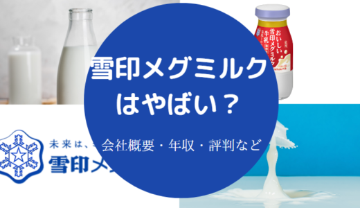 【雪印メグミルクは年収が低い？】激務？就職人気？年収・離職率など