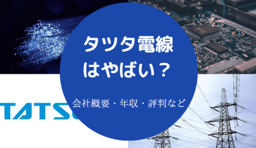 【タツタ電線の将来性】就職難易度・年収・評判・ホワイト・採用大学等