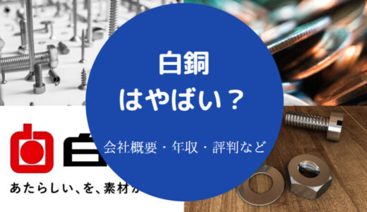 【白銅はやばい？】年収・採用大学・評判・ボーナス・離職率など