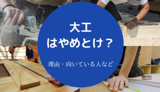 【大工はやめとけ？】生活できない？離職率は？食えない？将来性など